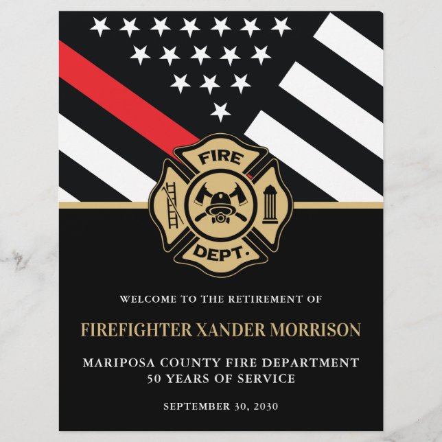 Firefighter Fire Department Retirement Welcome Flyer (Front)