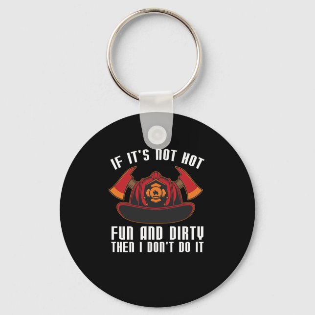 Firefighter Fire Department Thin Red Line Fireman Key Ring (Front)