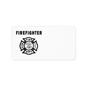 Firefighter Fire Dept Logo Label