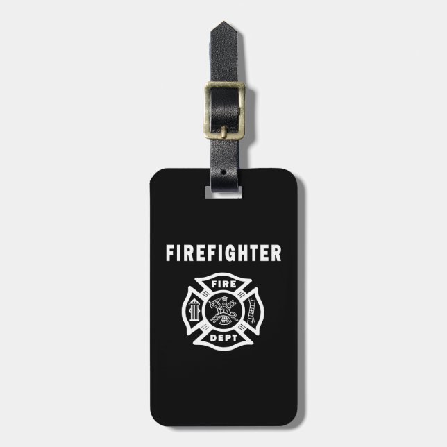 Firefighter Fire Dept Logo Luggage Tag (Front Vertical)