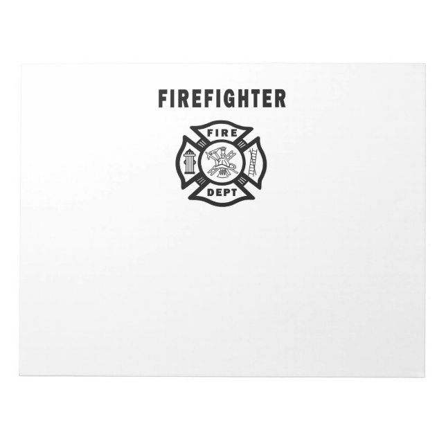 Firefighter Fire Dept Logo Notepad (Front)