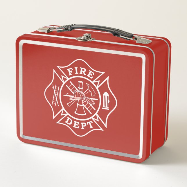 Firefighter / Fire Dept Maltese Cross Lunch Box (Front)