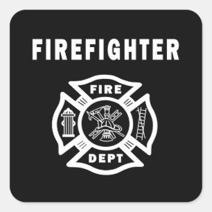 Firefighter Fire Dept Square Sticker