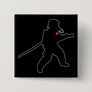 Firefighter Fire Hero Fire Rescue Silhouette 15 Cm Square Badge