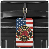 Firefighter Fire Rescue Department USA Flag Custom