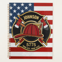 Firefighter Fire Rescue Department USA Flag Custom
