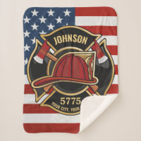 Firefighter Fire Rescue Department USA Flag Custom