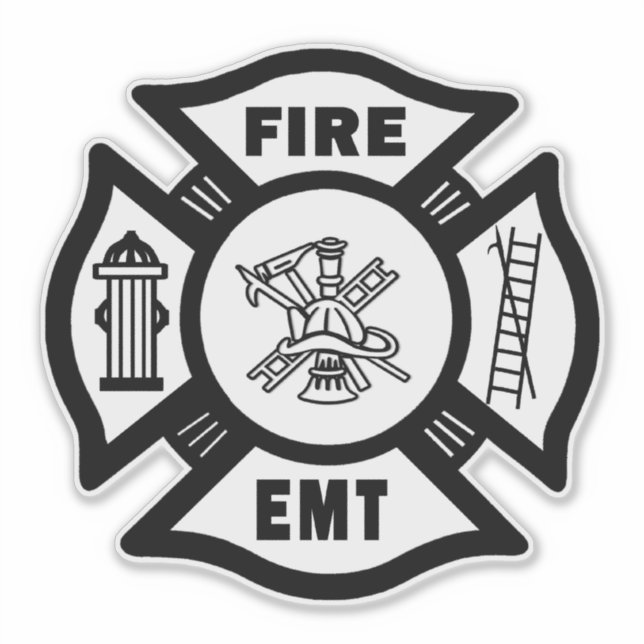 Firefighter Fire Rescue EMT Decals (Front)