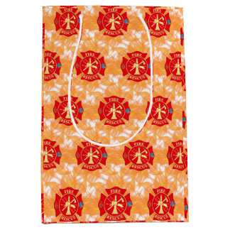Firefighter Fire Rescue Maltese Cross Fire Medium Gift Bag