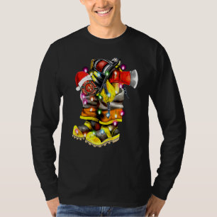 Firefighter Fire Shoes Christmas Light Led Xmas T-Shirt