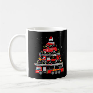 Firefighter Fire Truck Christmas Tree Lights Santa Coffee Mug