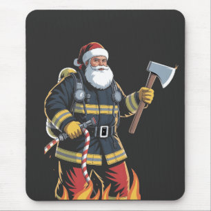 Firefighter Fire Truck Christmas Tree Santa Xmas   Mouse Mat