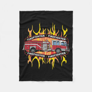 Firefighter Fire Truck Fleece Blanket