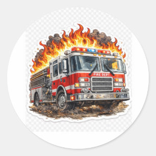 Firefighter Fire Truck Rescue Hero Classic Sticker