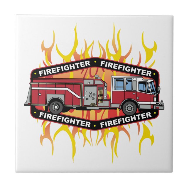 Firefighter Fire Truck Tile (Front)