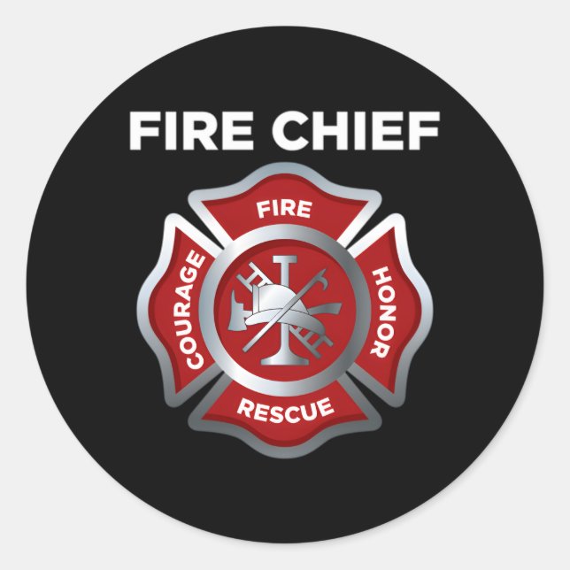 Firefighter Firefighting Fire Fire Chief Classic Round Sticker (Front)
