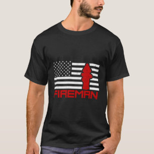 Firefighter Fireman American Flag Gift Long Sleeve T-Shirt