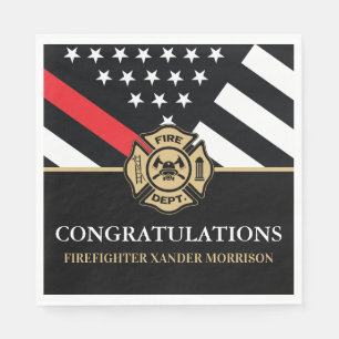 Firefighter Fireman Fire Academy Graduation Napkin