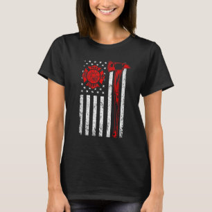 Firefighter Fireman Patriotic US American Flag Fir T-Shirt