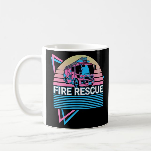 Firefighter Fireman Retro Fire Rescue  Coffee Mug (Left)