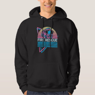 Firefighter Fireman Retro Fire Rescue Hoodie