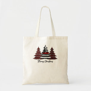 Firefighter Fireman USA Flag Pine Trees Firefighte Tote Bag