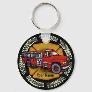 Firefighter Firetruck How I Roll  Key Ring