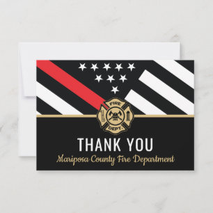 Firefighter Flag First Responder Fire Department Thank You Card