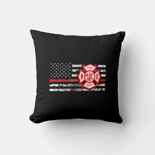 Firefighter Flag & Florian Cross Cushion (Front)