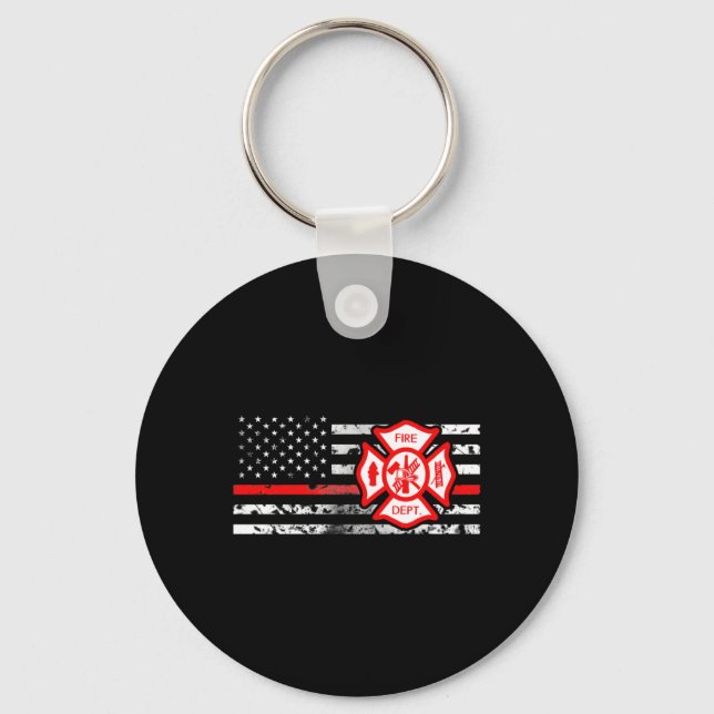Firefighter Flag & Florian Cross Key Ring (Front)