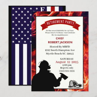 Firefighter Flag Retirement Party Invitation