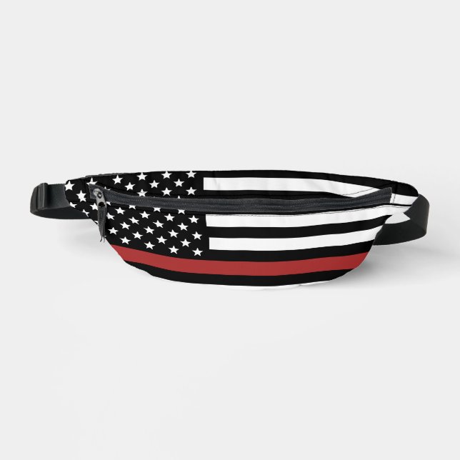 Firefighter Flag Thin Red Line USA Flag Bum Bags (Front)