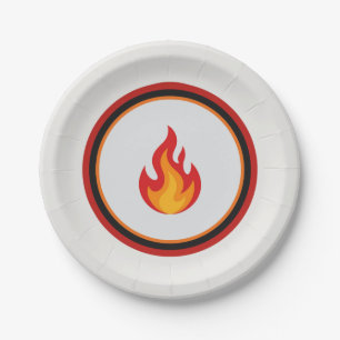 Firefighter Flame Party Paper Plate