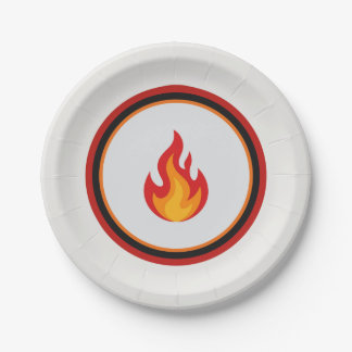Firefighter Flame Party Paper Plate