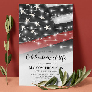 Firefighter Funeral Memorial Invitation