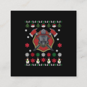 Firefighter Funny Christmas Cute Lover Gifts Square Business Card