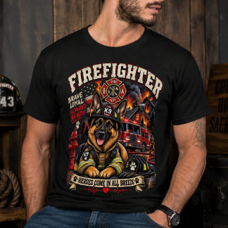 Firefighter German Shepherd – K9 Rescue Dog Hero T-Shirt