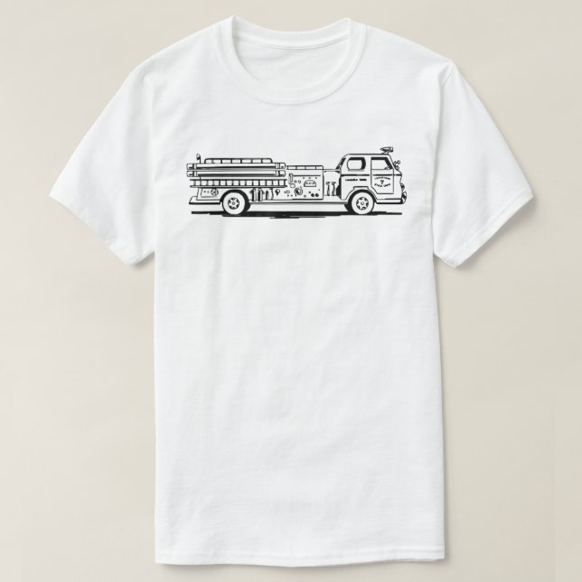 Firefighter Gift Classic Fire Truck Old Pumper Fir T-Shirt (Design Front)
