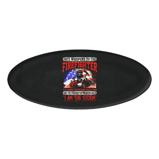 Firefighter Gift | Fate Whispers To Firefighter Name Tag (Front)