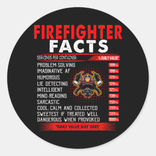 Firefighter Gift Firefighter Facts Gifts Classic Round Sticker