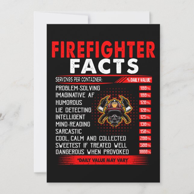 Firefighter Gift | Firefighter Facts Gifts Holiday Card (Front)