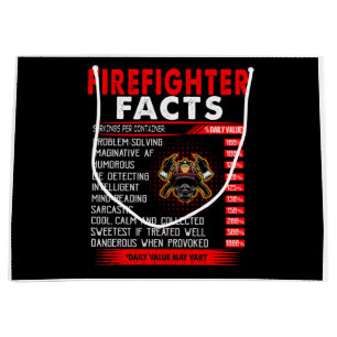 Firefighter Gift   Firefighter Facts Gifts Large Gift Bag
