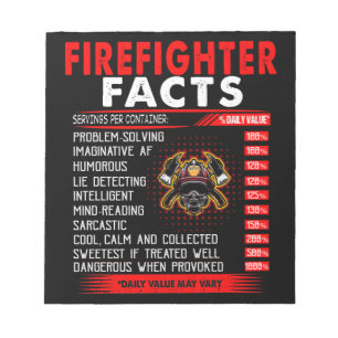 Firefighter Gift Firefighter Facts Gifts Notepad