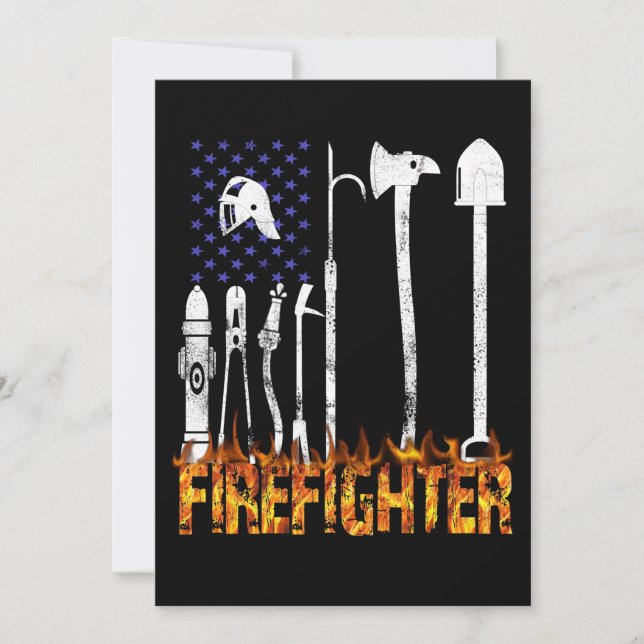 Firefighter Gift | Firefighter Lovers Gift Holiday Card (Front)