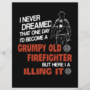 Firefighter Gift   Grumpy Old Firefighter Custom Letterhead