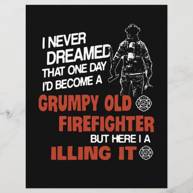 Firefighter Gift | Grumpy Old Firefighter Custom Letterhead (Front)