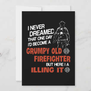Firefighter Gift   Grumpy Old Firefighter Holiday Card