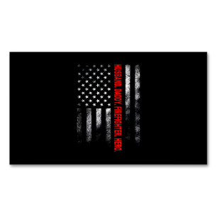 Firefighter Gift   Husband Daddy Firefighter Hero Magnetic Business Card