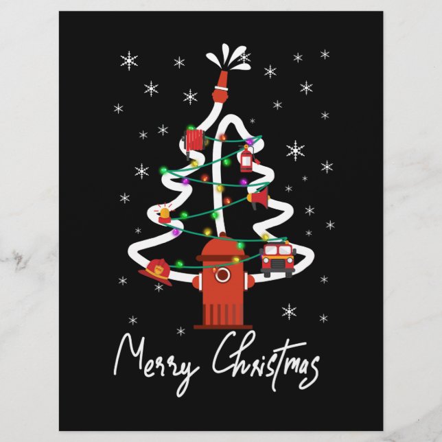 Firefighter Gift | Merry Christmas Firefighter Flyer (Front)