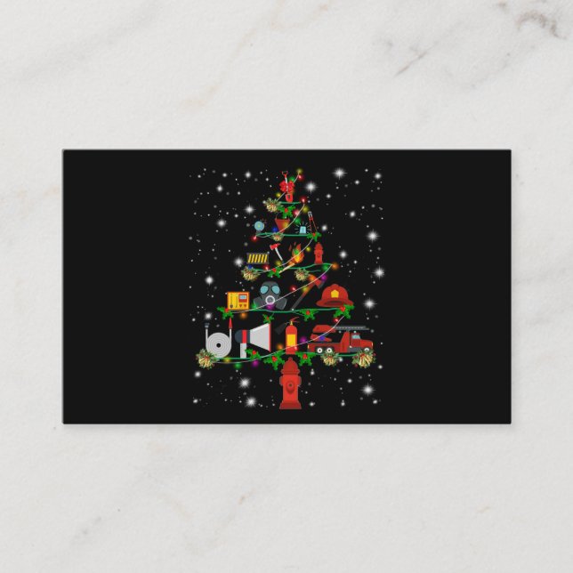 Firefighter Gift | Merry Christmas Firefighter Fun Business Card (Front)